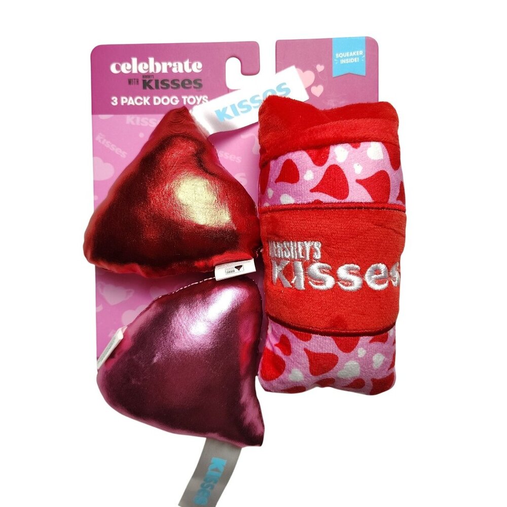 Hersheys Kisses Celebrate With Kisses 3 Pack Plush Dog Toys With Squeaker Inside